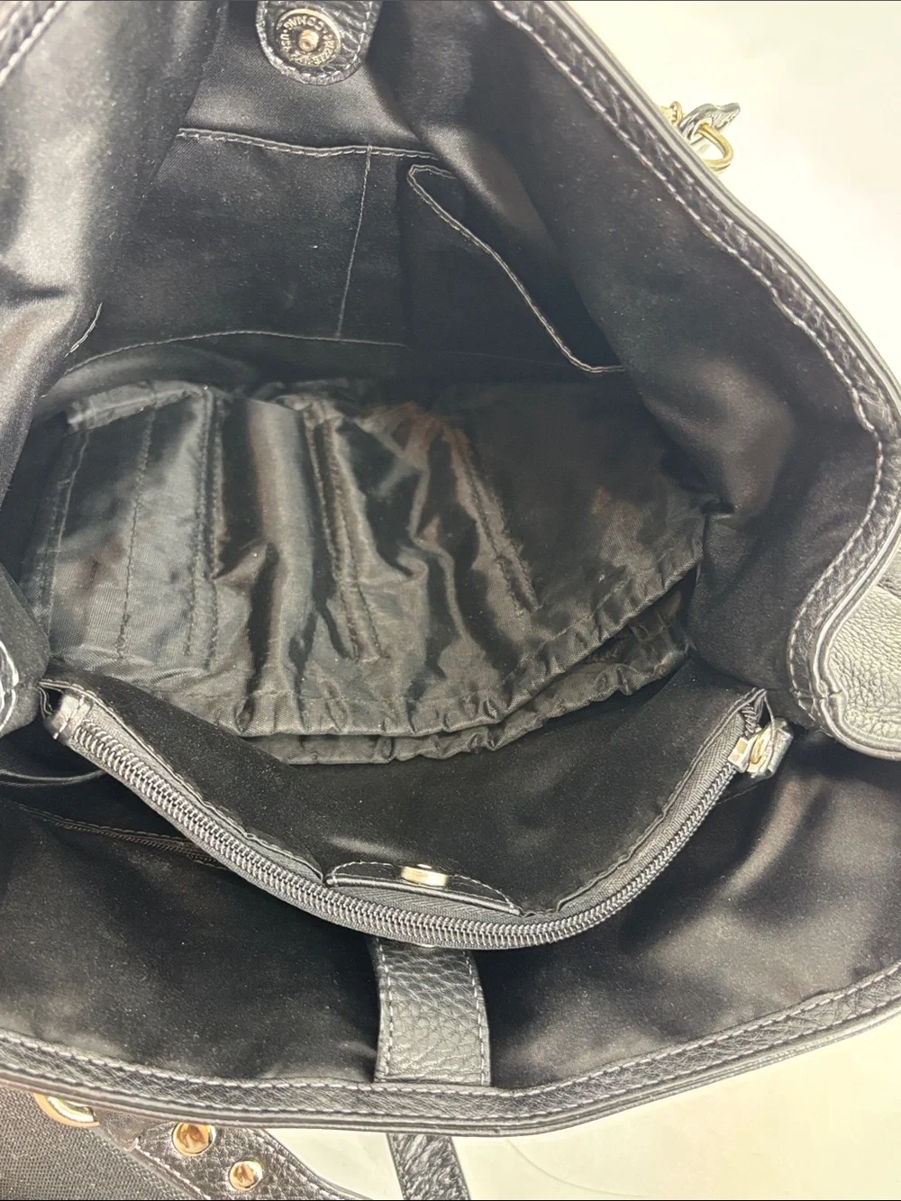 Coach Penelope Black Pebbled Leather‎ Shoulder Tote with Daisy Charm